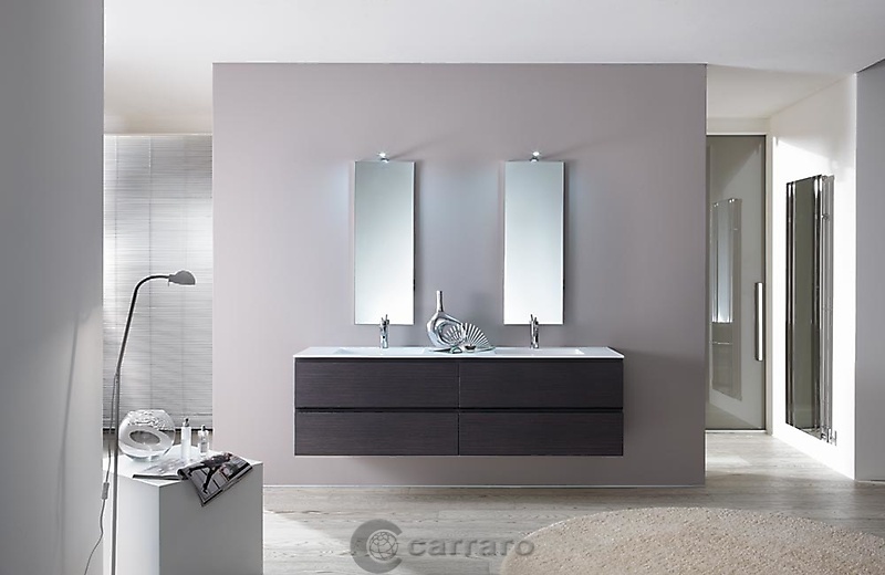bagno con due lavabi sospeso