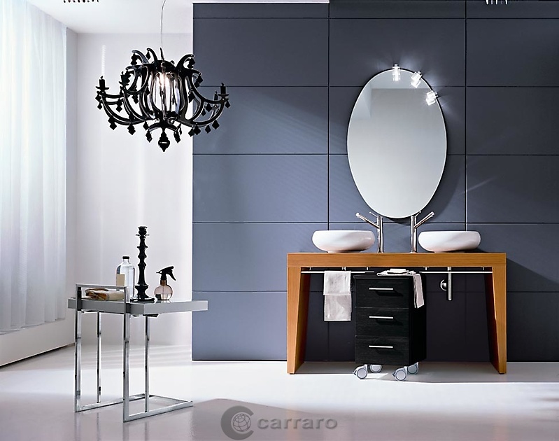 bagno in noce due lavabi