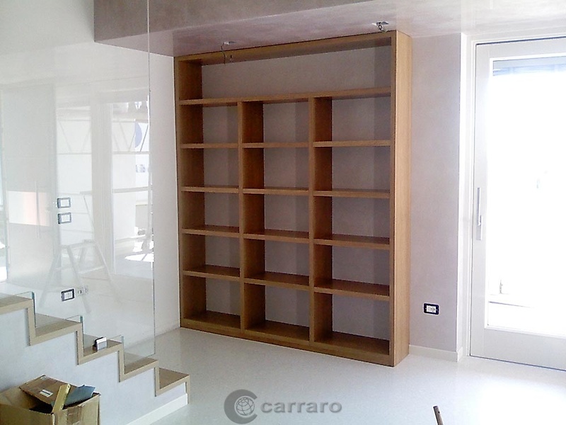 libreria su misura noce